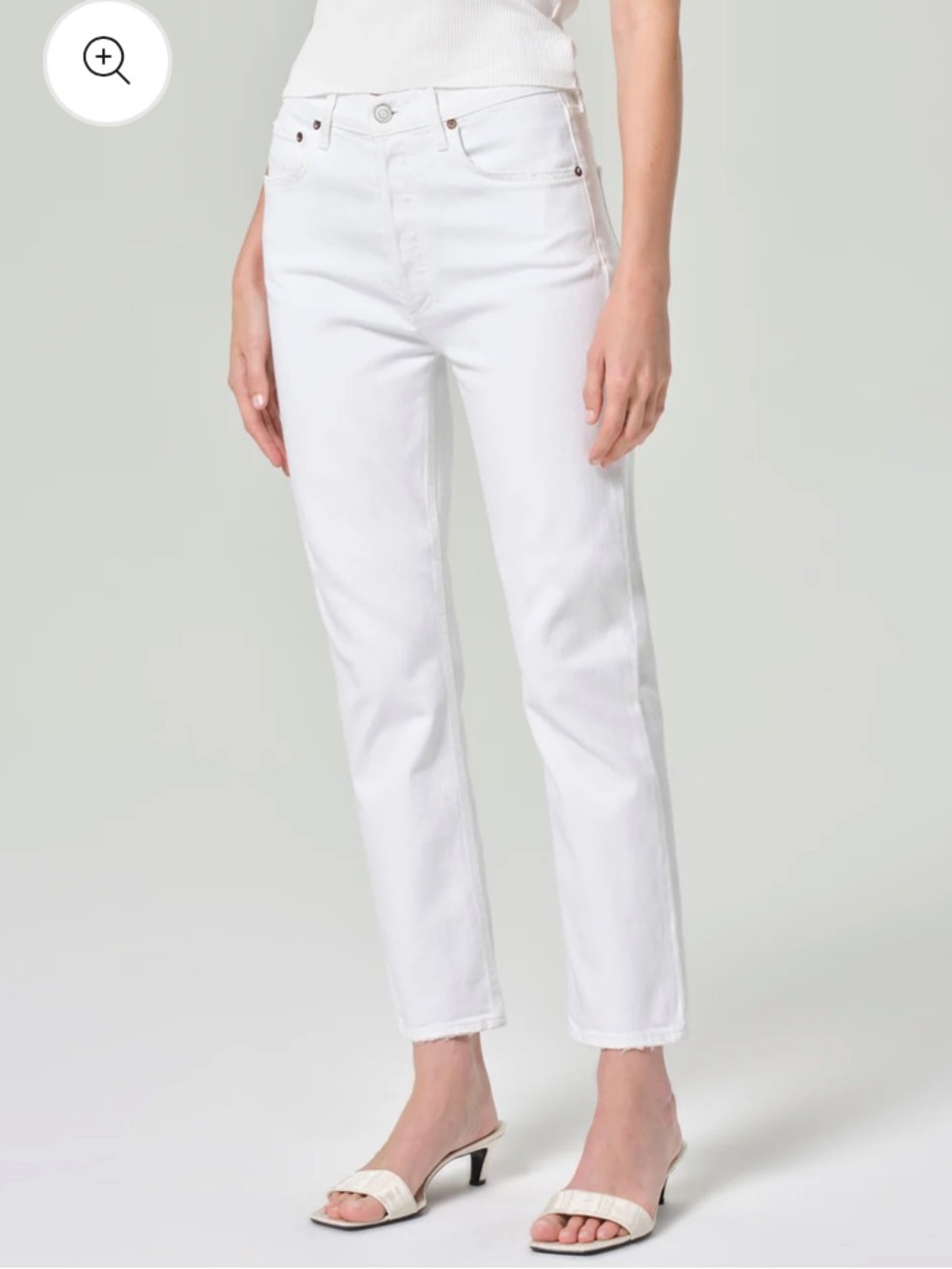 Agolde Riley Crop High Rise Button Fly Jeans - Picture 2 of 4